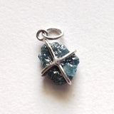 Blue Diamond Pendant Natural Diamond Necklace Charm Conflict Free Fine Jewelry