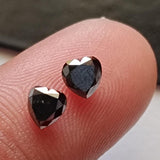 Black Rose Cut Diamond Heart Shape Natural Raw Diamond Faceted Cabochon Loose