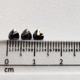 Black Rose Cut Diamond Heart Shape Natural Raw Diamond Faceted Cabochon Loose