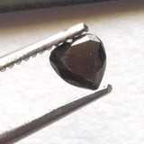 Black Rose Cut Diamond Heart Shape Natural Raw Diamond Faceted Cabochon Loose