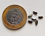 Black Rose Cut Diamond Marquise 6x3mm Natural Rough Diamond Faceted Cabochon