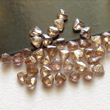 3-3.5 mm Brown Diamond Rough Crystals, 1 CT Natural Light Brown Raw Diamond