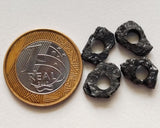13-14mm Raw Black Diamond Bead, Loose Huge Hole Bead Rough Uncut Black Drilled