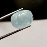15.8mm Aquamarine Melon Beads, 1 Pc Huge Carved Melon Beads Natural Aquamarine