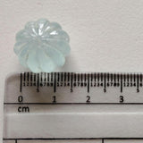 15.8mm Aquamarine Melon Beads, 1 Pc Huge Carved Melon Beads Natural Aquamarine