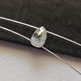 0.13Ct Faceted Diamond Teardrop, Double Drilled Briolette Bead (3.4x2.3mm )