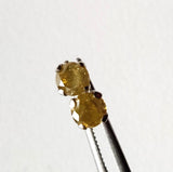 4.5mm Yellow Diamond Stud Earrings 925 Sterling Silver Round Diamond Jewelry