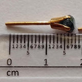 4.8mm Blue Diamond Stud Earrings 925 Sterling Silver Gold Plated Round Diamond