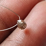 4.1x3mm Champagne Pink Diamond Briolette Faceted Teardrop Conflict Free Loose