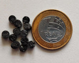 Natural Black Rough Diamond Disc Raw Black Diamond Tyre Bead Loose Diamond