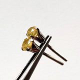 4.5mm Yellow Diamond Stud Earrings 925 Sterling Silver Round Diamond Jewelry