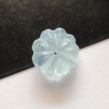 14.1mm Aquamarine Melon Beads, 1 Pc Huge Natural Aquamarine Carved Melon Beads