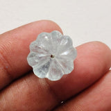 14.1mm Aquamarine Melon Beads, 1 Pc Huge Natural Aquamarine Carved Melon Beads