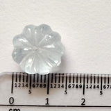 14.1mm Aquamarine Melon Beads, 1 Pc Huge Natural Aquamarine Carved Melon Beads