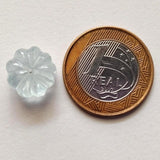 14.1mm Aquamarine Melon Beads, 1 Pc Huge Natural Aquamarine Carved Melon Beads