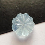14.1mm Aquamarine Melon Beads, 1 Pc Huge Natural Aquamarine Carved Melon Beads