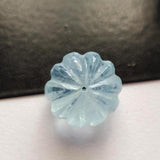 13.7mm Aquamarine Melon Beads, 1 Pc Natural Huge Aquamarine Carved Melon Beads