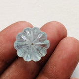 16.1mm Aquamarine Melon Beads, 1 Pc Huge Natural Aquamarine Carved Melon Beads