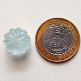 16.1mm Aquamarine Melon Beads, 1 Pc Huge Natural Aquamarine Carved Melon Beads