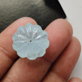 15mm Aquamarine Melon Beads, Natural 1 Pc Huge Aquamarine Carved Melon Beads