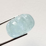 15mm Aquamarine Melon Beads, Natural 1 Pc Huge Aquamarine Carved Melon Beads