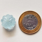 15mm Aquamarine Melon Beads, Natural 1 Pc Huge Aquamarine Carved Melon Beads