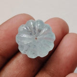 15mm Aquamarine Melon Beads, Natural 1 Pc Huge Aquamarine Carved Melon Beads