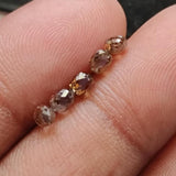 3.2-3.4mm Cognac Diamond Briolette Bead, 5 Pieces Natural Clear Cognac Faceted