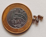 3.2-3.4mm Cognac Diamond Briolette Bead, 5 Pieces Natural Clear Cognac Faceted