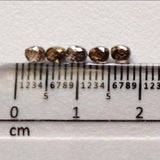 3.2-3.4mm Cognac Diamond Briolette Bead, 5 Pieces Natural Clear Cognac Faceted