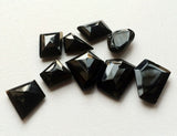 17-20mm Black Onyx RoseCut Cabochon, Faceted Fancy Cut Flat Black Onyx Gemstones For Jewelry, 5 Pieces- GODP277Z