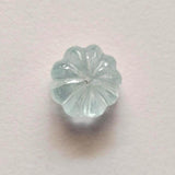 14.1mm Aquamarine Melon Beads, 1 Pc Huge Natural Aquamarine Carved Melon Beads