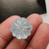 16.1mm Aquamarine Melon Beads, 1 Pc Huge Natural Aquamarine Carved Melon Beads