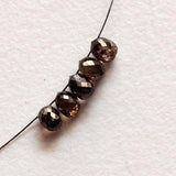 3.2-3.4mm Cognac Diamond Briolette Bead, 5 Pieces Natural Clear Cognac Faceted