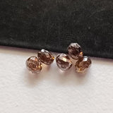 3.2-3.4mm Cognac Diamond Briolette Bead, 5 Pieces Natural Clear Cognac Faceted