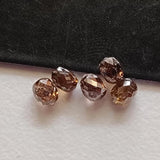 3.2-3.4mm Cognac Diamond Briolette Bead, 5 Pieces Natural Clear Cognac Faceted