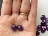 11x9mm -13x11mm Amethyst Oval Faceted Cabochon, Beautiful African Oval Rose Cut Amethyst For Jewelry (5 Pcs To 10 Pcs) - GODP230Z