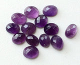 11x9mm -13x11mm Amethyst Oval Faceted Cabochon, Beautiful African Oval Rose Cut Amethyst For Jewelry (5 Pcs To 10 Pcs) - GODP230Z