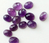 11x9mm -13x11mm Amethyst Oval Faceted Cabochon, Beautiful African Oval Rose Cut Amethyst For Jewelry (5 Pcs To 10 Pcs) - GODP230Z