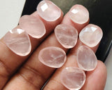 Natural Morganite Rose Cut, 5 Pcs Pink Faceted Flat Back Gemstone For Jewelry