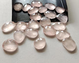 Natural Morganite Rose Cut, 5 Pcs Pink Faceted Flat Back Gemstone For Jewelry