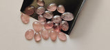Strawberry Quartz Cabochons 8–13mm, Pink Flat Back Plain Stones (5-10 Pcs)