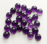 8mm Amethyst Cabochon Lot, Amethyst Round Plain Flat Back Calibrated