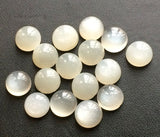 8mm White Moonstone Cabochon, Round Plain Calibrated Moonstone, Loose Moonstone