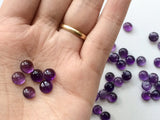 6-7mm Amethyst Round Plain Cabochon Lot, Calibrated Amethyst Cabochons