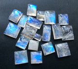 8-12mm Rainbow Moonstone Plain Cabochons, 5 Pieces Rainbow Moonstone With Fire