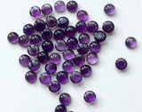 6-7mm Amethyst Round Plain Cabochon Lot, Calibrated Amethyst Cabochons