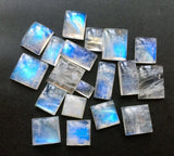 8-12mm Rainbow Moonstone Plain Cabochons, 5 Pieces Rainbow Moonstone With Fire