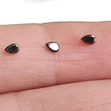 Black RARE 2x3mm Black Pear Cut Shaped Faceted Diamond Loose Double Cut, 5 pcs