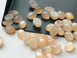 4x6mm Peach Moonstone Plain Oval Cabochon, Oval Plain Calibrated Flat Back Peach Moonstone For Jewelry (10 Pcs To 20 Pcs) - BGPA477Z